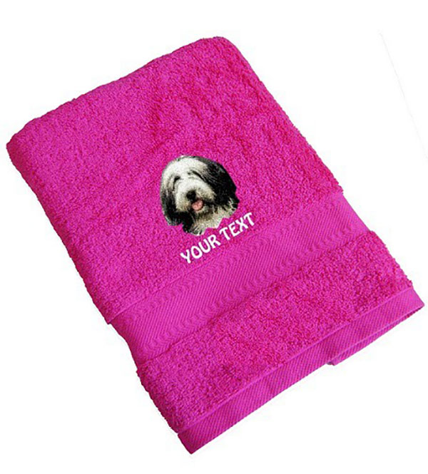 Bearded Collie Personalised Dog Towels