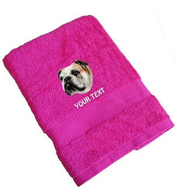 Bulldog Personalised Dog Towels
