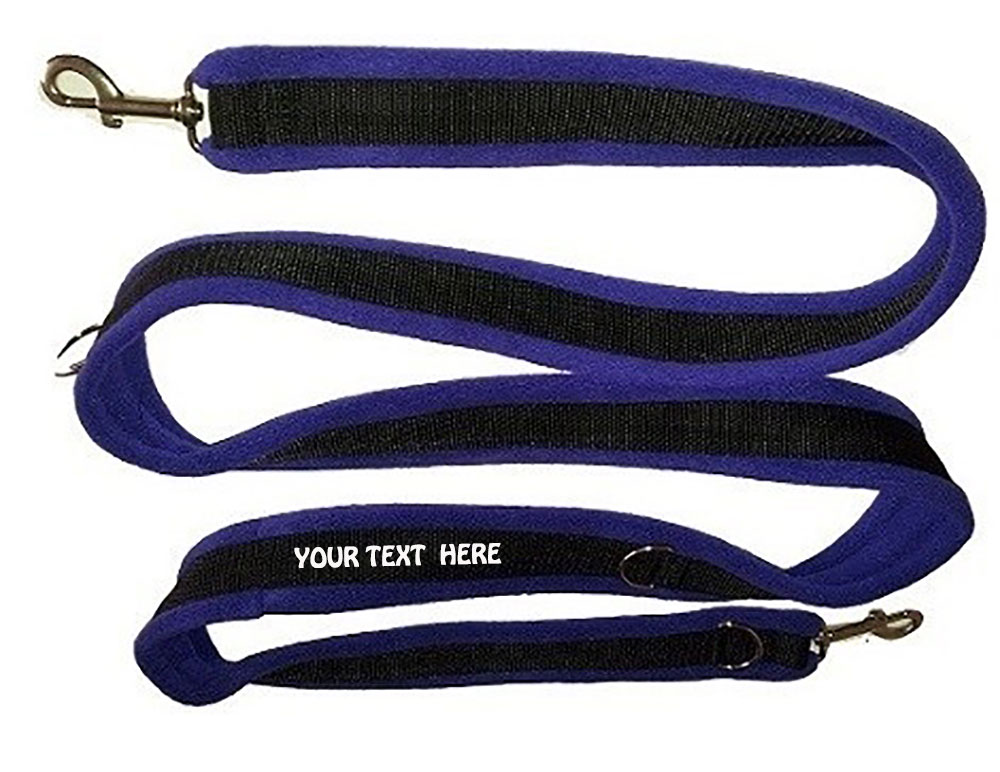 Embroidered Double Lead Clip Fleece Dog Training Lead Ranges