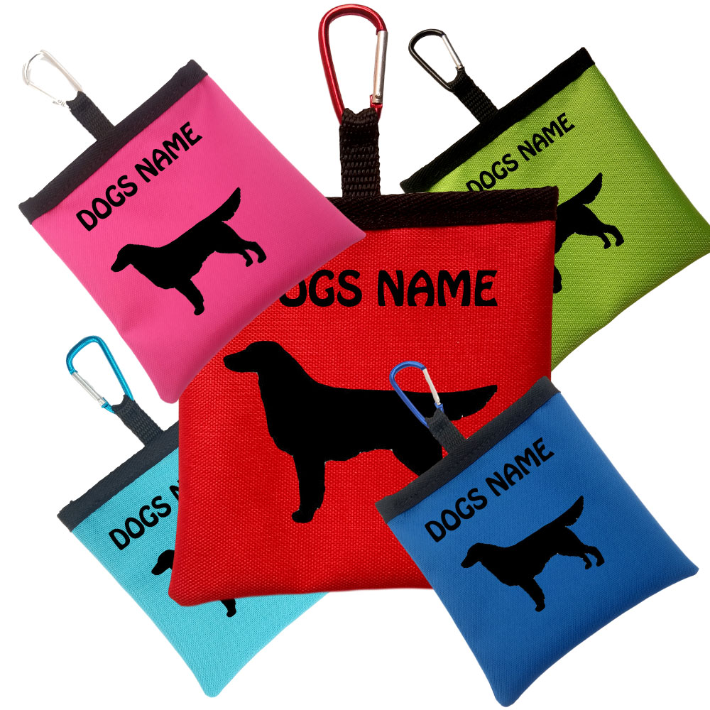 Flat Coated Retriever Personalised Dog Training Treat Bags