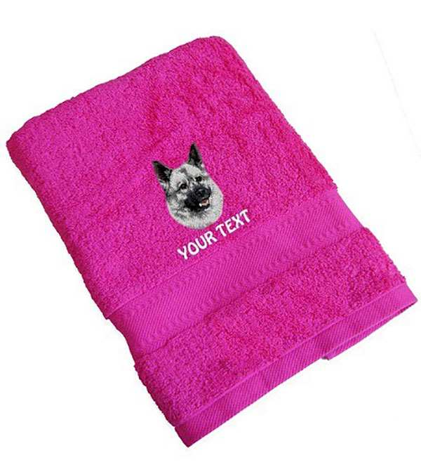 Norwegian Elkhound Personalised Dog Towels