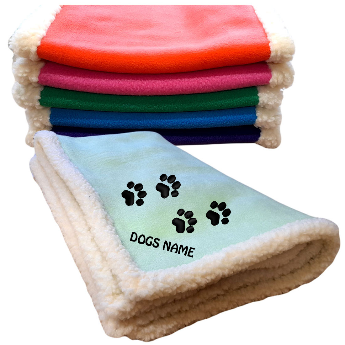 paw print dog blankets 0.99 red