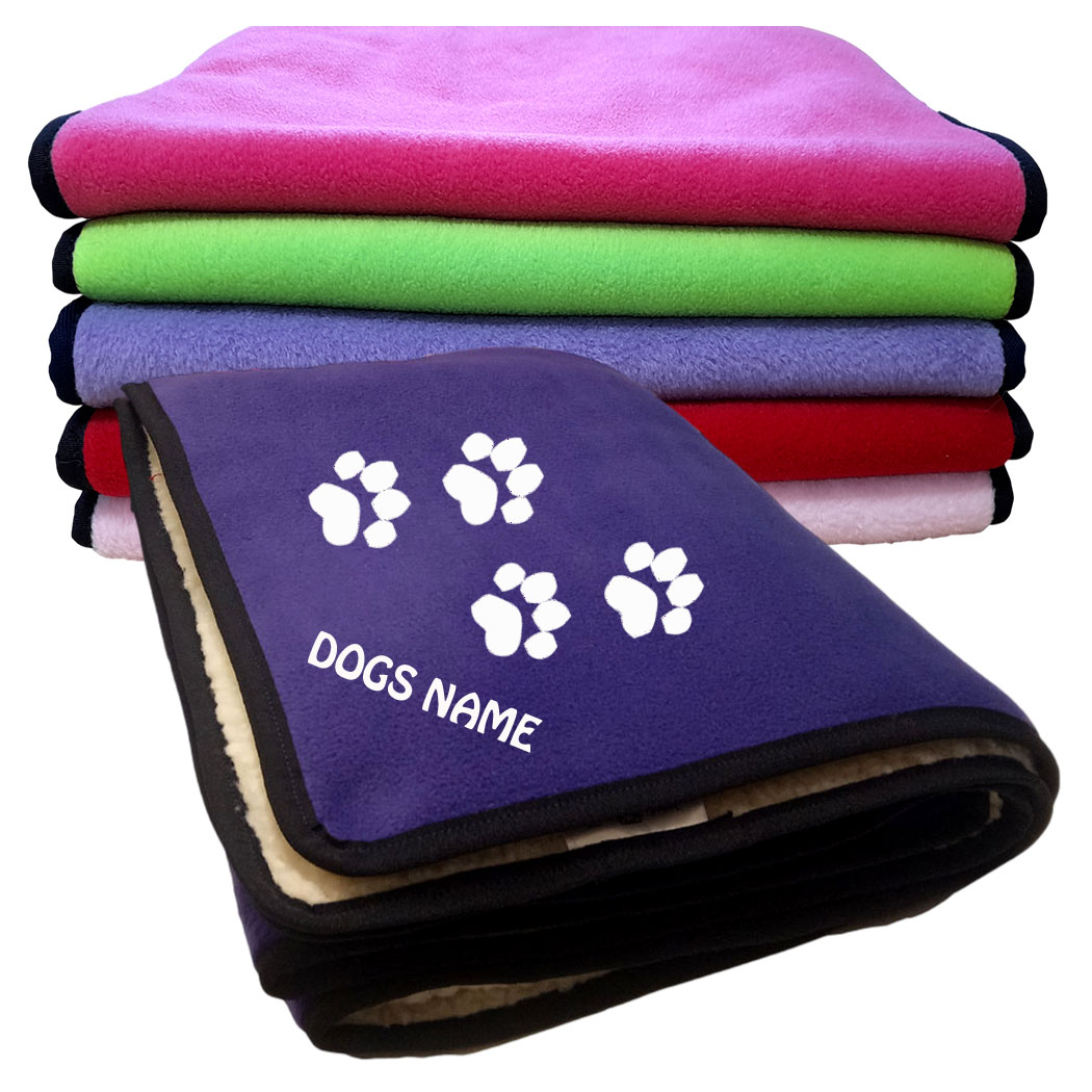 Personalised Dog Blankets - Paw Prints