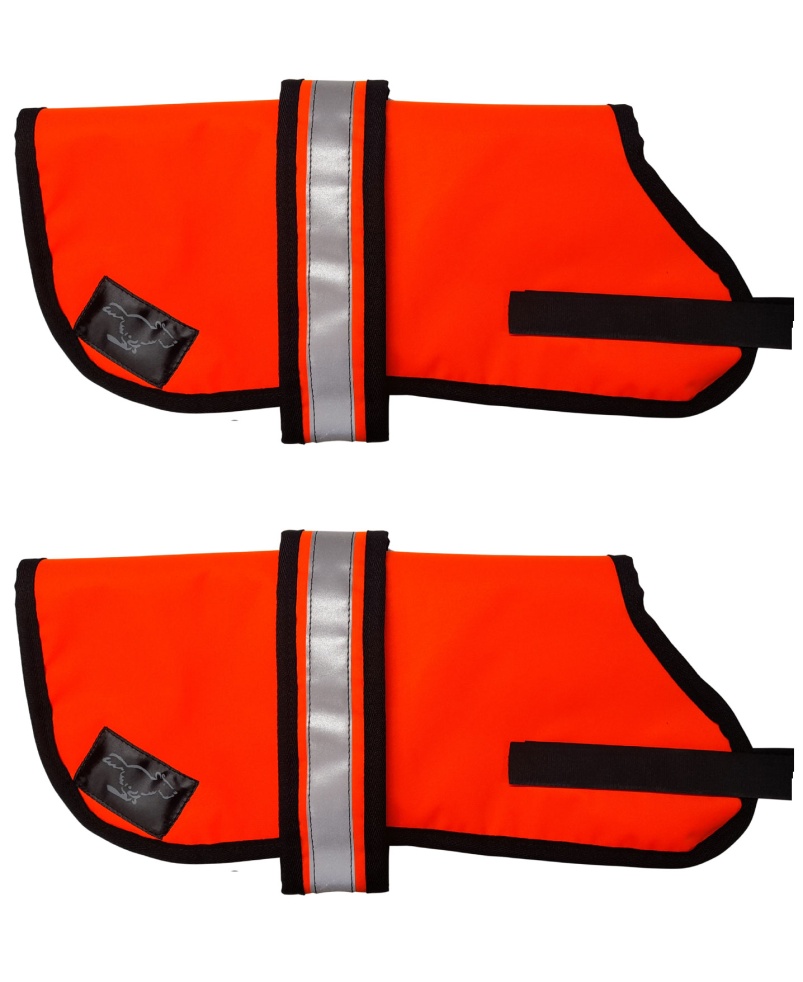 Personalised Waterproof Dog Coats | High Visibility Orange